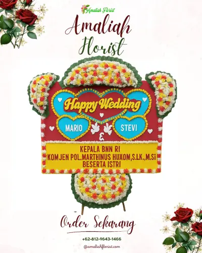 Karangan Papan Bunga Pernikahan di Sifalaete Ulu